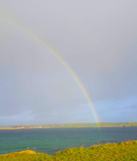 Rainbow over the water on Orkney