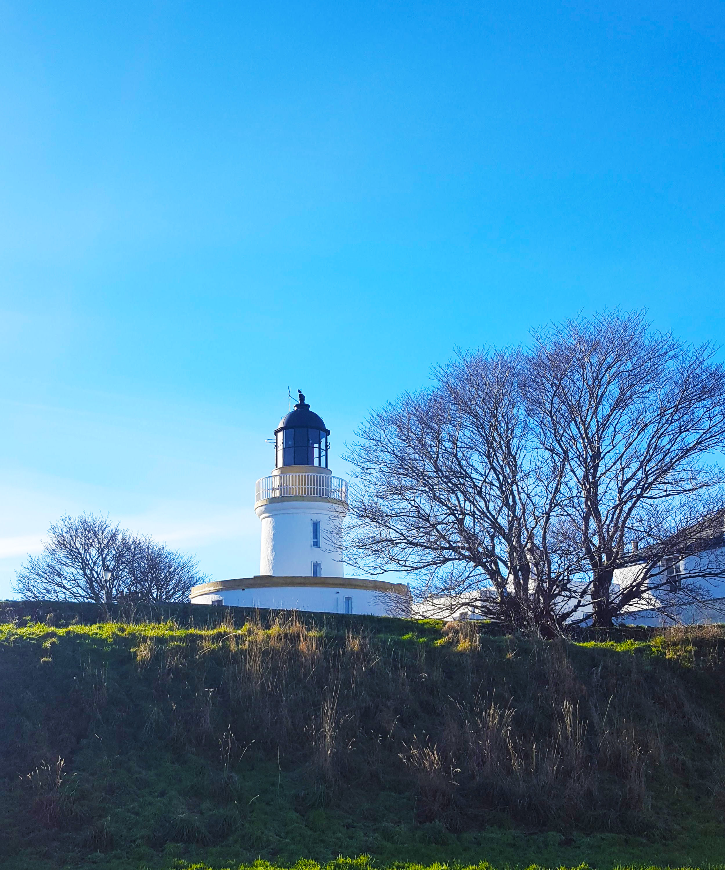 Cromarty lighthouse on a sunny day. 